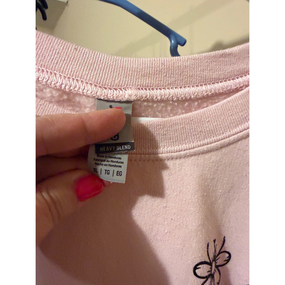 Gildan Heavy Blend Pink Graphic Sweatshirt You Dont Have To Be Perfect XL Floral - Picture 5 of 5